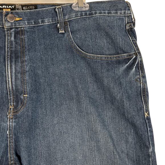 Ariat Rebar M4 Jeans Mens 44x30 Relaxed DuraStretch Boot Cut Carbine Workwear - Picture 4 of 13